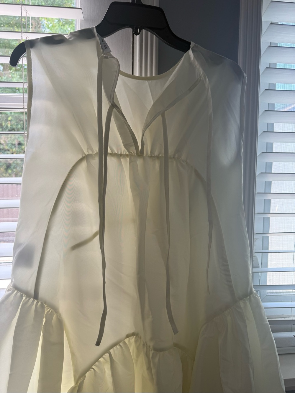 Cecilie Bahnsen Cream Sleeveless Tiered Dress - Picture 2 of 3